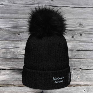 Columbia Libertarian Car Girl pom-pom beanie