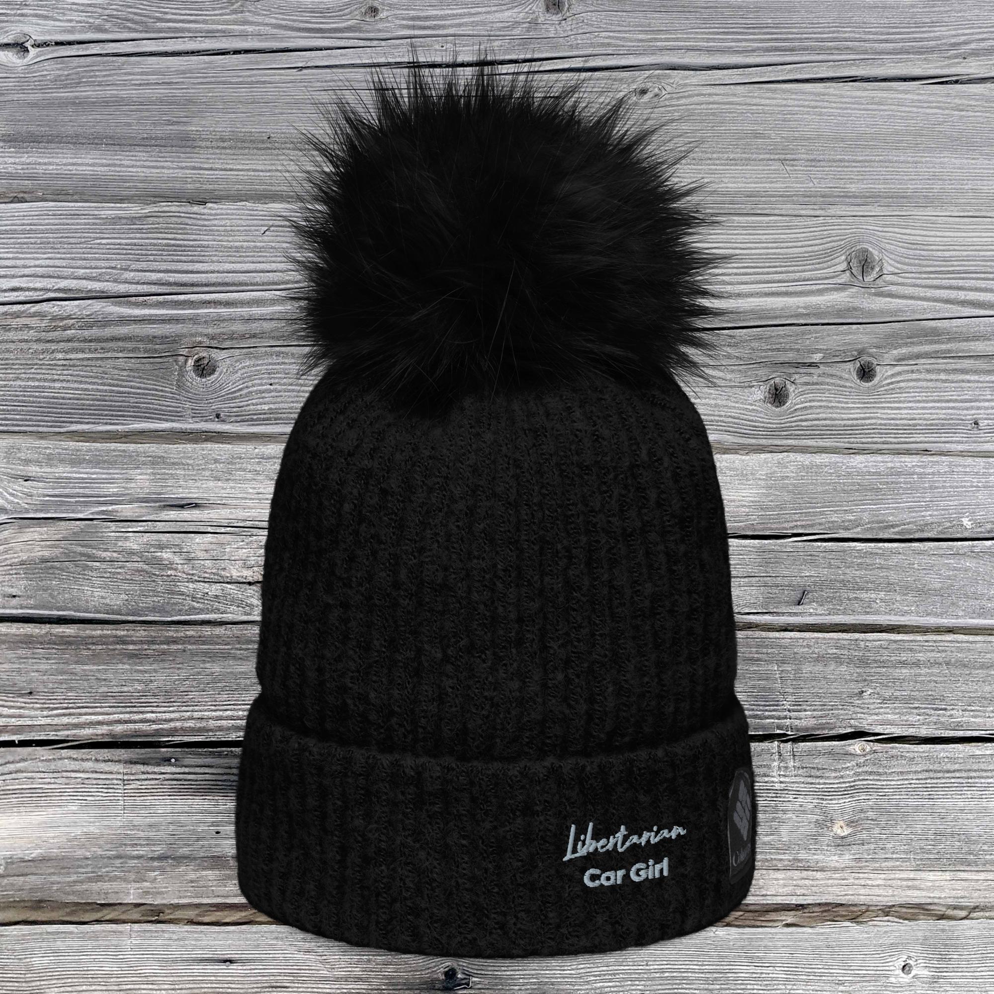 Columbia Libertarian Car Girl pom-pom beanie